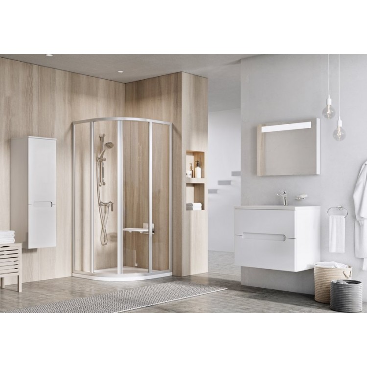 Dušas stūris pusapaļš RAVAK SKCP4 90x90cm, melns/grape