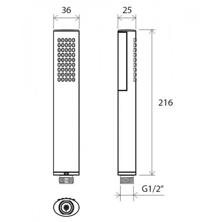 Rokas duša RAVAK ovāla 1 poz., hroms 954.00