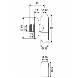 Stūra ventīlis SCHELL Rondo 1/2 x 3/8(10), hromēts 051520699