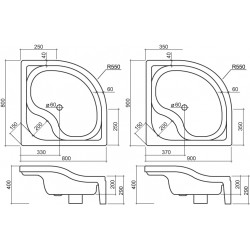 Dušas paliktnis dziļais Roth Semideep Neo 800x800,balts