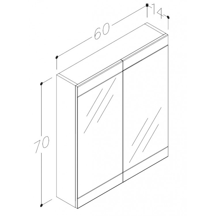 Vannas istabas skapītis ar spoguli SERENA Retro 60 cm, 1300311