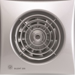 Sadzīves ventilators S&P Silent Silver 200CZ, pretvārsts, silver