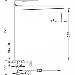 Izlietnes maisītājs TRES SLIM-exclusive, 20210305AC