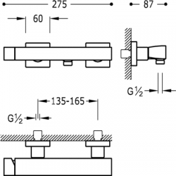 Dušas maisītājs SLIM exclusive TRES, zelts matēts, 20216701OM