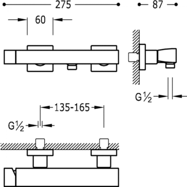 Dušas maisītājs SLIM exclusive TRES, zelts matēts, 20216701OM