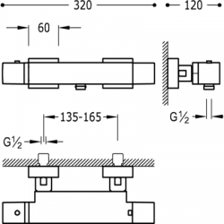 Vannas un dušas termostata maisītājs SLIM exclusive TRES, 20217409AC