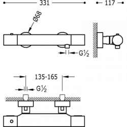 Termostata dušas maisītājs STUDY-TRES, hroms 06116209