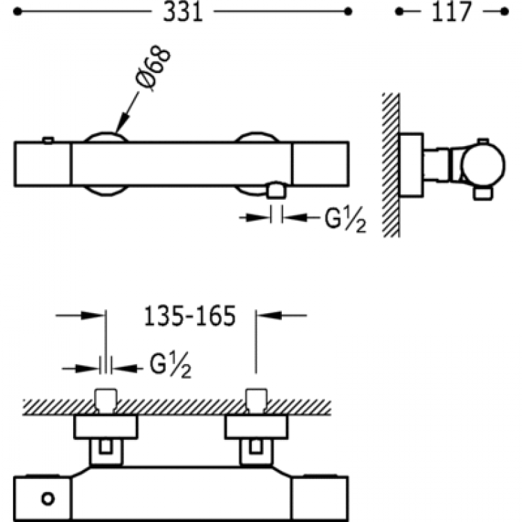 Termostata dušas maisītājs STUDY-TRES, hroms 06116209