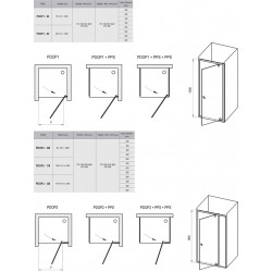 Dušas stūris kvadrātveida RAVAK PIVOT PDOP1+PPS 90x90 cm, black