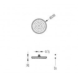 Dušas galva TRES FULL Antilime D25 cm, hroms 13413726