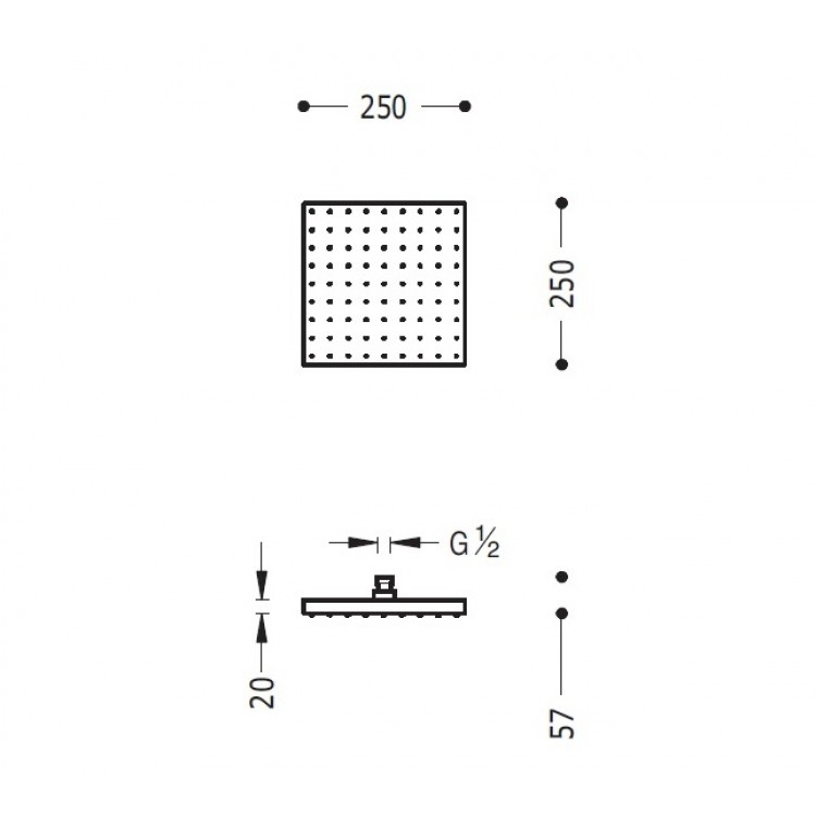 Dušas galva TRES Antilime 25x25 cm, hroms 13413826