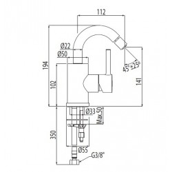 Bidē maisītājs ALPLUS-TRES, hroms 20322401