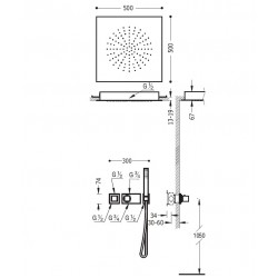 Termostata dušas sistēma TRES Shower Space 20725208