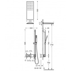 Termostata dušas sistēma TRES Shower Space 20725210
