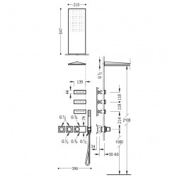 Termostata dušas sistēma TRES Shower Space 20725301