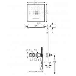 Termostata dušas sistēma TRES Shower Space 20725303