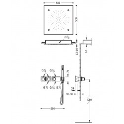 Termostata dušas sistēma TRES Shower Space 20725312