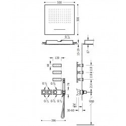 Termostata dušas sistēma TRES Shower Space 20725402