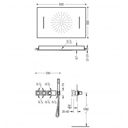 Termostata dušas sistēma TRES Shower Space 20725403