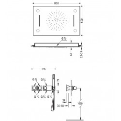 Termostata dušas sistēma TRES Shower Space 20725404