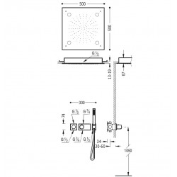 Termostata dušas sistēma TRES Shower Space 20735205