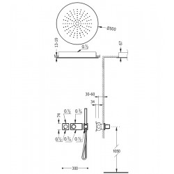 Termostata dušas sistēma TRES Shower Space 20735211