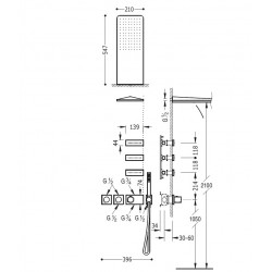 Termostata dušas sistēma TRES Shower Space 20735301
