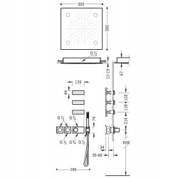 Termostata dušas sistēma TRES Shower Space 20735304