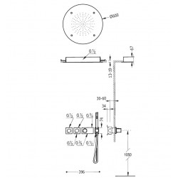Termostata dušas sistēma TRES Shower Space 20735310