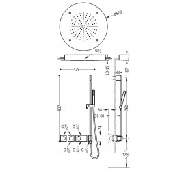 Termostata dušas sistēma TRES Shower Space 20735311