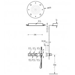 Termostata dušas sistēma TRES Shower Space 20735312