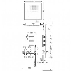 Termostata dušas sistēma TRES Shower Space 20735402