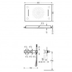 Termostata dušas sistēma TRES Shower Space 20735404