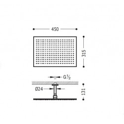 Dušas galva TRES Antilime ar turētāju 45x32 cm, hroms 29943203