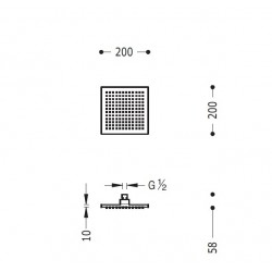 Dušas galva TRES Antilime 20x20 cm, hroms 29963211