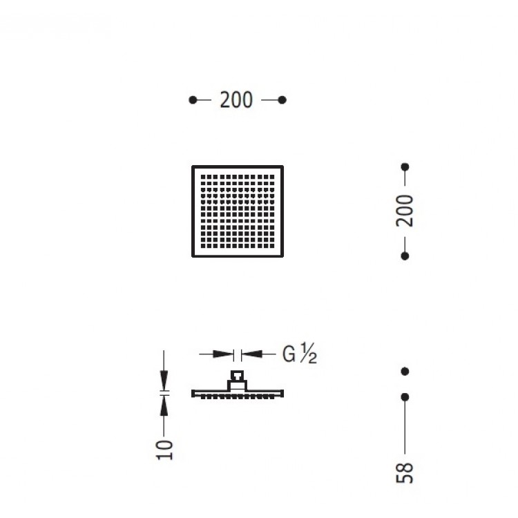 Dušas galva TRES Antilime 20x20 cm, hroms 29963211