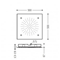 Dušas galva TRES Antilime 50x50 cm, hroms 29995401