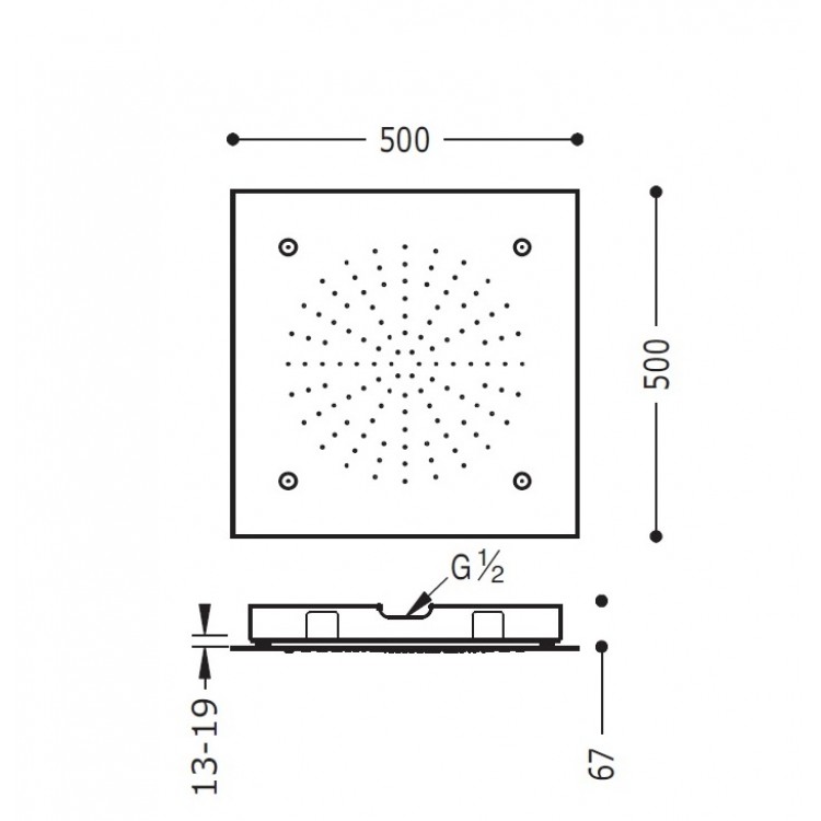 Dušas galva TRES Antilime 50x50 cm, hroms 29995401