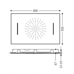 Dušas galva TRES Antilime 50x80 cm, hroms 29996601