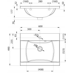 Vannas istabas izlietne RAVAK Classic 60 cm