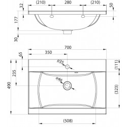 Vannas istabas izlietne RAVAK Classic 70 cm