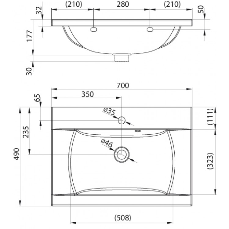 Vannas istabas izlietne RAVAK Classic 70 cm