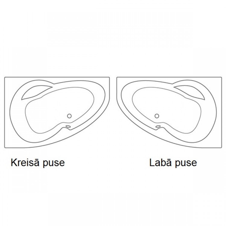Stūra vanna Roltechnik HARMONIA 150x95 cm