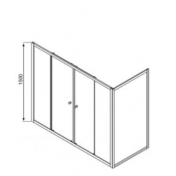 Vannas sieniņa ar bīdāmām durvīm Radaway Vesta DWD+S 160x70cm