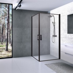 Dušas stūris kvadrātveida Baltijos Brasta VIKTORIJA Nero Frame 100x100cm