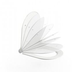 Tualetes poda vāks ar Soft Close Ravak Uni Chrome Slim, balts X01550