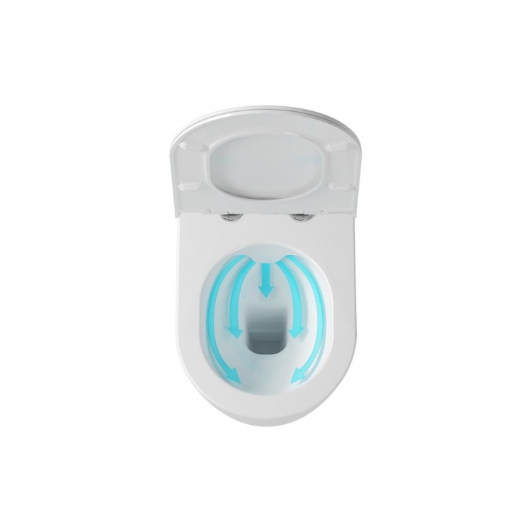 Tualetes pods piekaramais Ravak Zante RimOff ar Soft Close vāku, balts