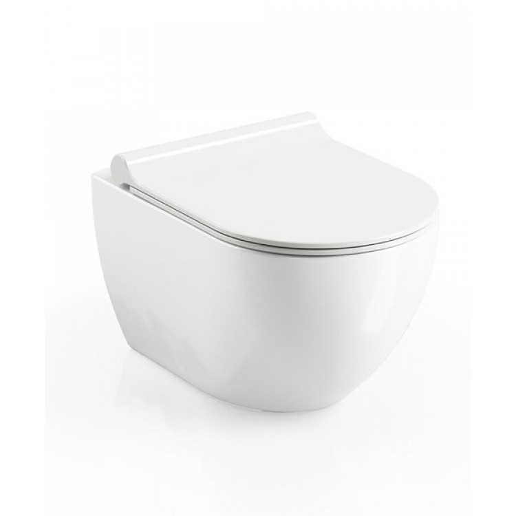 Tualetes poda vāks ar Soft Close Ravak Uni Chrome Slim, balts X01550