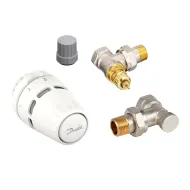 Komplekts ar Danfoss Regus® sensoru, RA-FN vārstu un RLV-S noslēgvārstu, leņķa