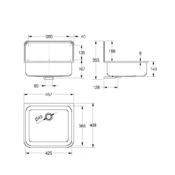 KWC Osma Saimniecības izlietne 457x408x140mm